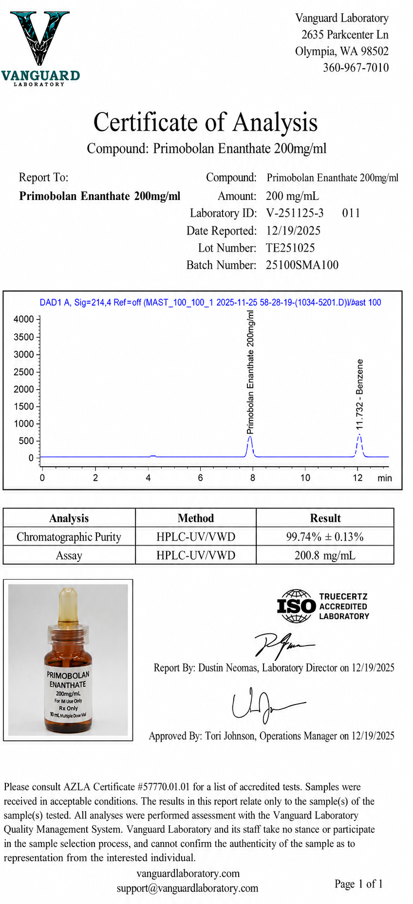 Primobolan Enanthate 200mg lab certificate