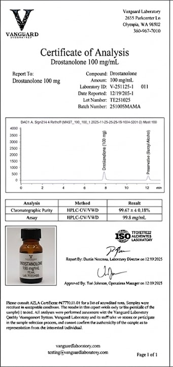 Drostanolone 100mg lab certificate