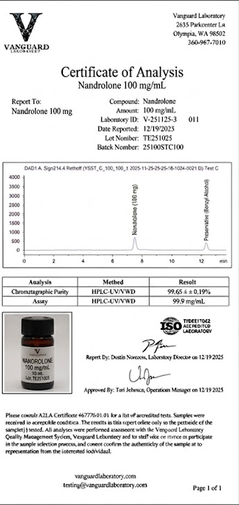 Nandrolone 100mg lab certificate