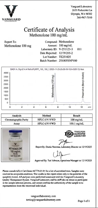 Methenolone 100mg lab certificate