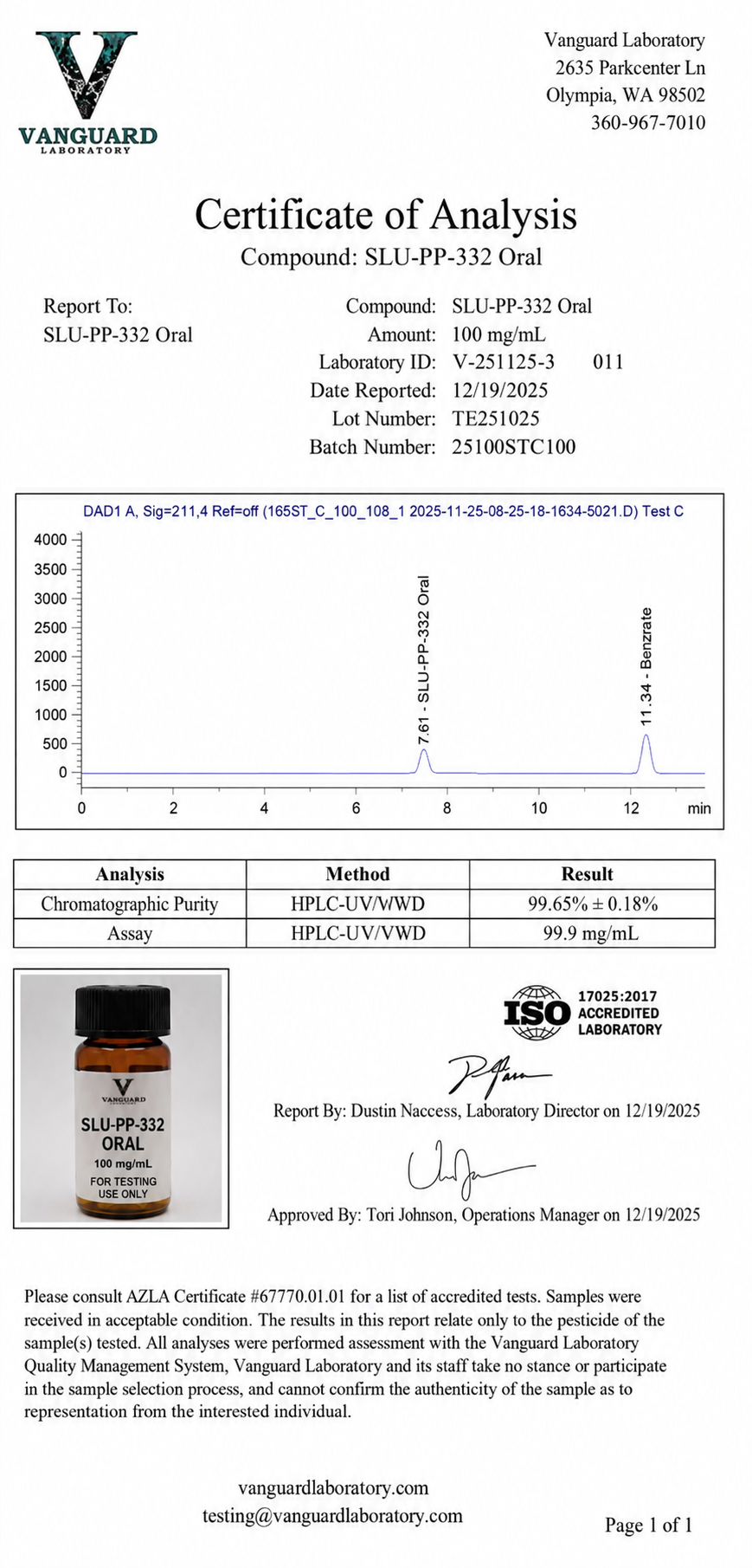 SLU-PP-332 Oral lab certificate
