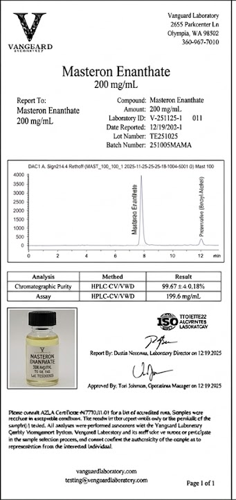 Masteron Enanthate 200mg lab certificate
